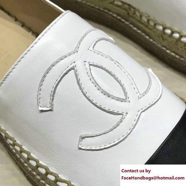 Chanel CC Logo Lambskin Espadrilles G33215 White 2017 - Click Image to Close