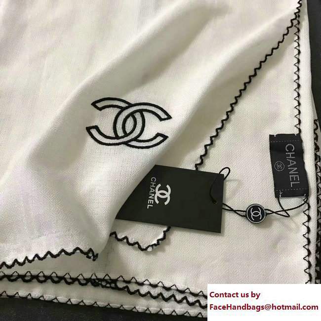 Chanel CC Logo Scarf White 2017