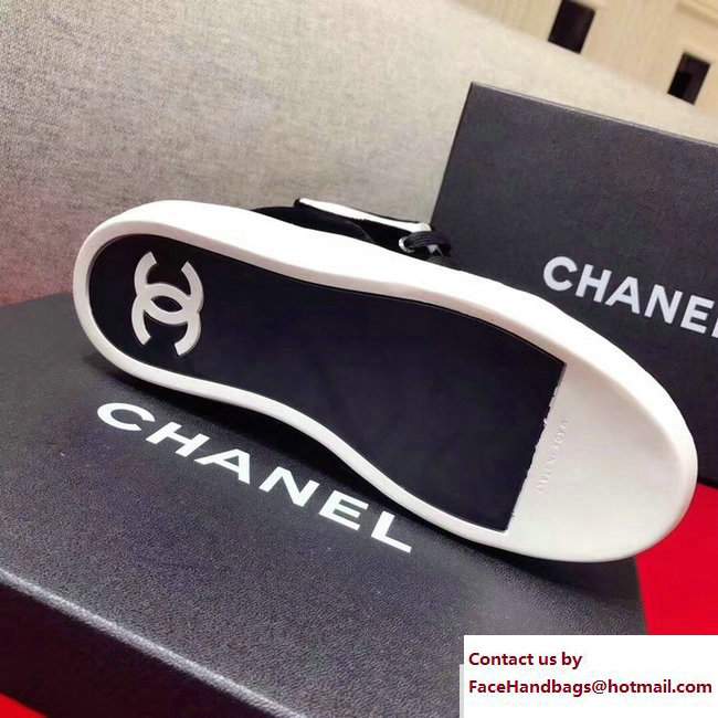 Chanel Calfskin/Velvet Sneakers G32720 White/Black 2017 - Click Image to Close