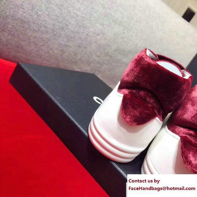 Chanel Calfskin/Velvet Sneakers G32720 White/Dark Red 2017