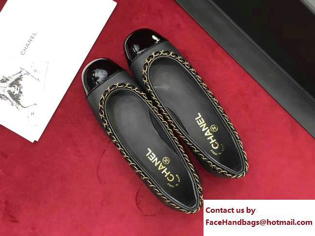Chanel Chain Flats Ballerinas G32927 Black 2017