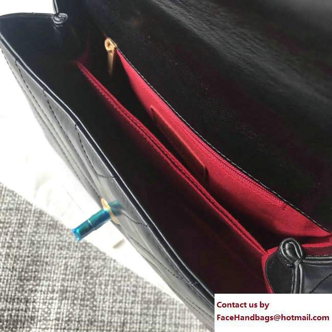 Chanel Chevron Coco Top Handle Flap Mini Bag Black 2017