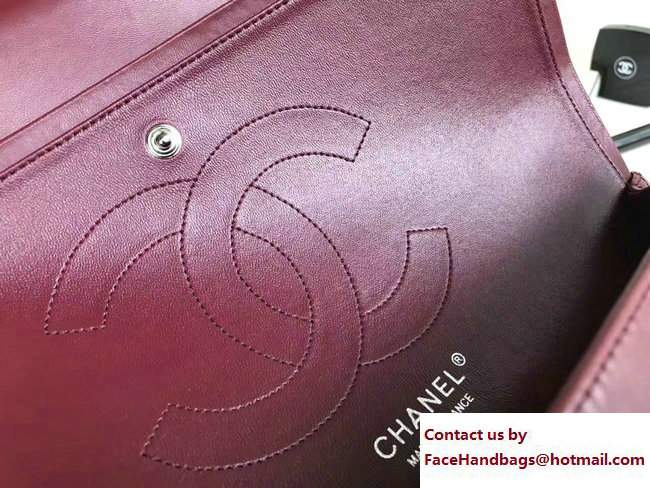 Chanel Classic Flap Jumbo/Large Bag A1113 Date Red in Sheepskin Leather with Silver Hardware