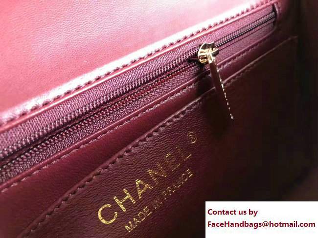 Chanel Classic Flap Small Bag A1116 Date Red in Sheepskin Leather with Gold Hardware