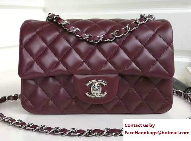 Chanel Classic Flap Small Bag A1116 Date Red in Sheepskin Leather with Silver Hardware