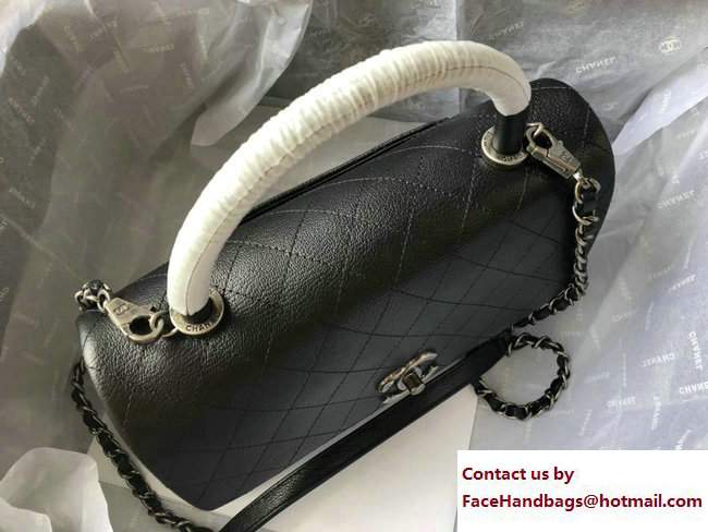 Chanel Coco Top Handle Flap Shoulder Bag Caviar Black 2017