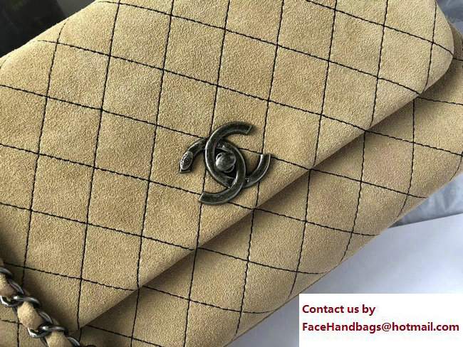 Chanel Coco Top Handle Flap Shoulder Bag Suede Apricot 2017 - Click Image to Close