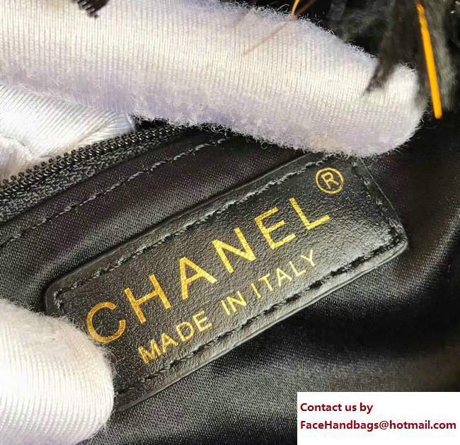Chanel Fringe Tweed Clutch Bag A91824 Black 2017