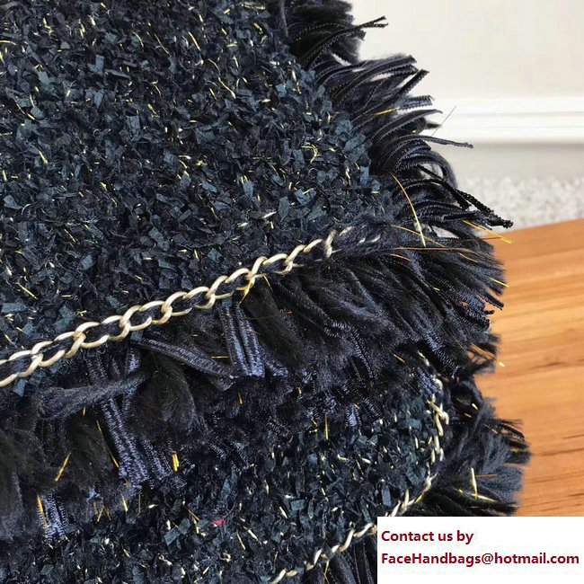 Chanel Fringe Tweed Clutch Bag A91824 Black 2017 - Click Image to Close