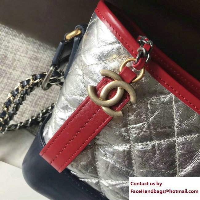 Chanel Gabrielle Small Hobo Bag A91810 Red/Silver/Blue 2017