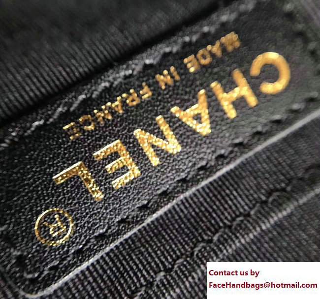 Chanel Gold Tone Metal Calfskin Medium Flap Bag A91577 Black 2017 - Click Image to Close
