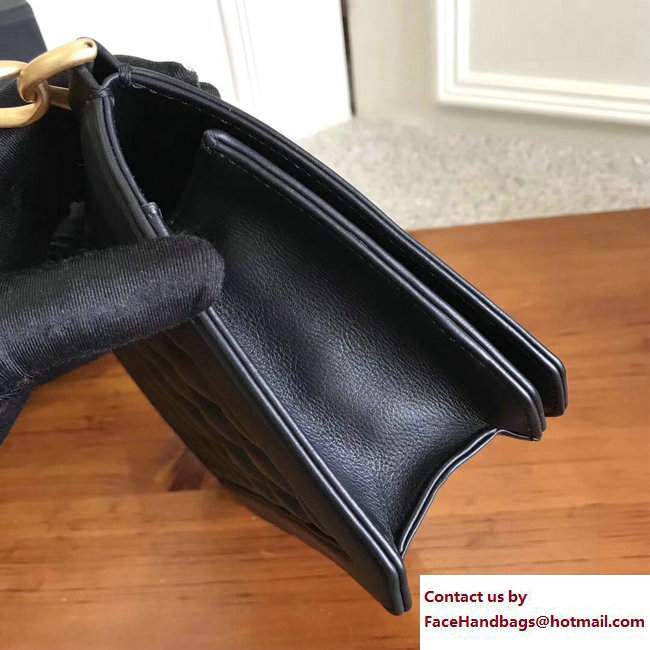 Chanel Gold Tone Metal Calfskin Medium Flap Bag A91577 Black 2017