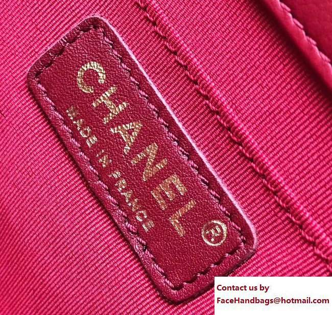 Chanel Gold Tone Metal Calfskin Medium Flap Bag A91577 Fuchsia 2017