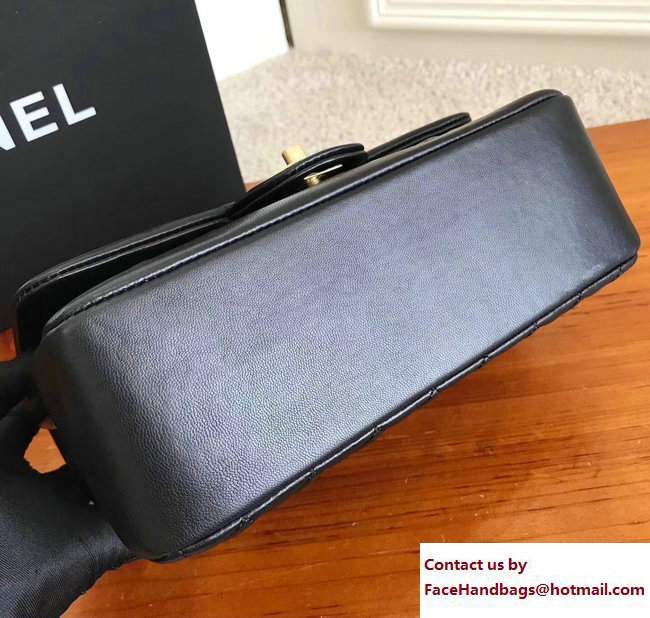Chanel Gold Tone Metal Lambskin Flap Bag A98796 Black 2017