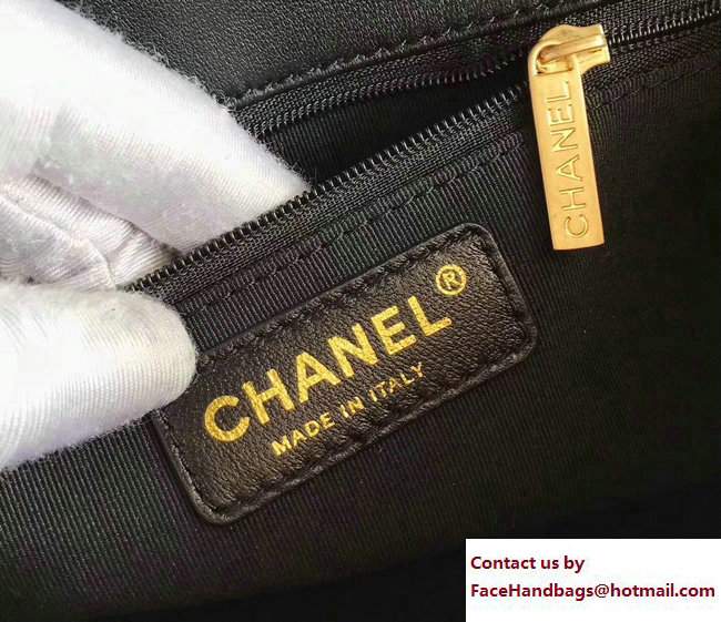 Chanel Gold Tone Metal Lambskin Flap Bag A98796 White/Black 2017