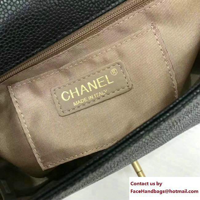 Chanel Grained Calfskin Carry Around Large Flap Top Handle Bag A91905 Black 2017