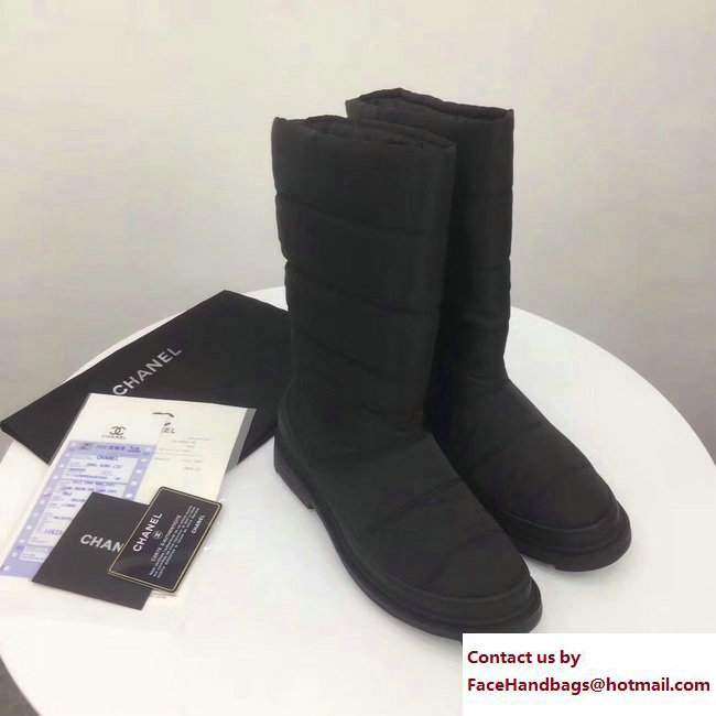 Chanel Heel 3cm Nylon High Boots G33075 Black 2017