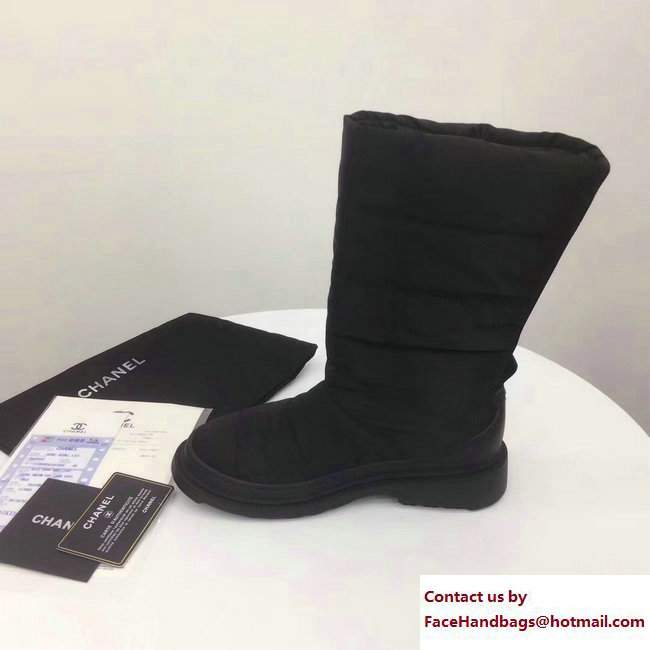 Chanel Heel 3cm Nylon High Boots G33075 Black 2017