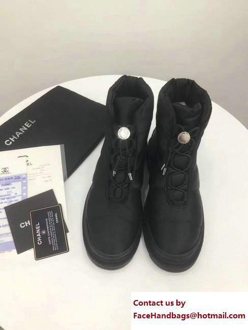 Chanel Heel 3cm Nylon Short Boots G33074 Black 2017