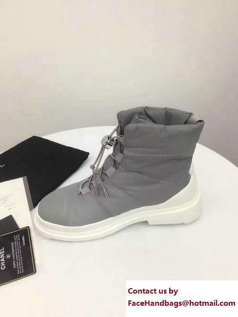 Chanel Heel 3cm Nylon Short Boots G33074 Gray 2017