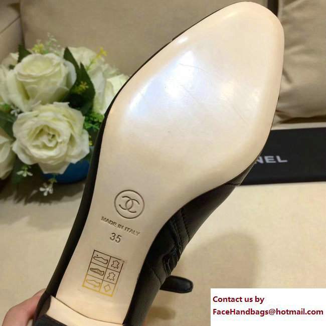 Chanel Heel 5cm CC Logo Short Boots Black 2017
