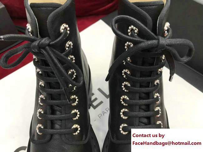 Chanel Heel 5cm Short Boots G33168 Calfskin/Patent Black 2017