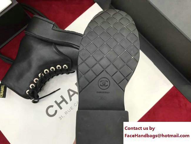 Chanel Heel 5cm Short Boots G33168 Calfskin/Patent Black 2017
