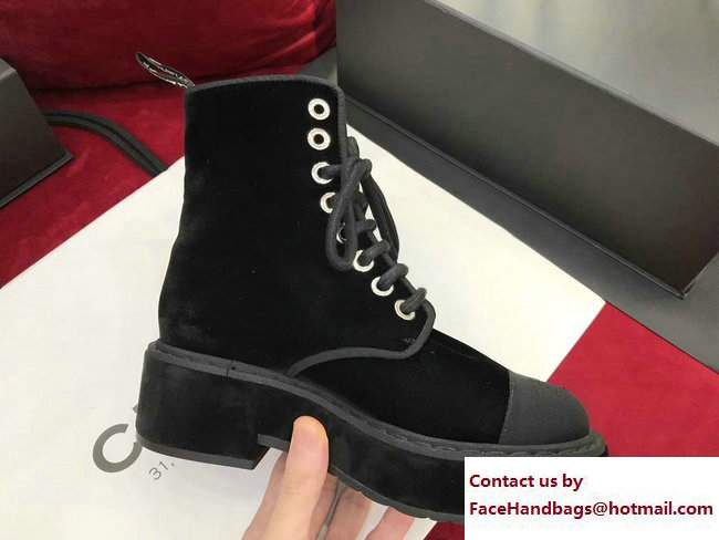 Chanel Heel 5cm Short Boots G33168 Velvet/Grosgrain Black 2017 - Click Image to Close