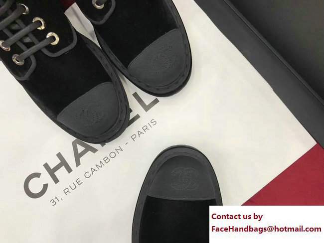 Chanel Heel 5cm Short Boots G33168 Velvet/Grosgrain Black 2017