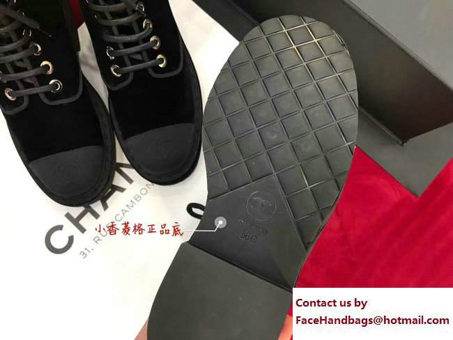 Chanel Heel 5cm Short Boots G33168 Velvet/Grosgrain Black 2017 - Click Image to Close