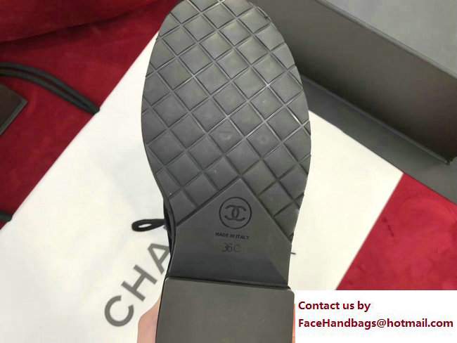 Chanel Heel 5cm Short Boots G33169 Velvet/Grosgrain Black 2017