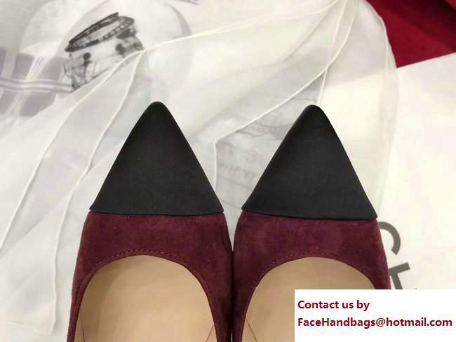 Chanel Heel 8.5cm Suede Calfskin and Satin Gabrielle Pumps G33085 Purple/Black 2017