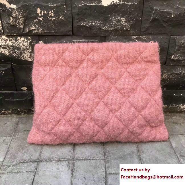 Chanel Knit Pluto Glitter Large Shopping Bag A91989 Pink 2017 - Click Image to Close