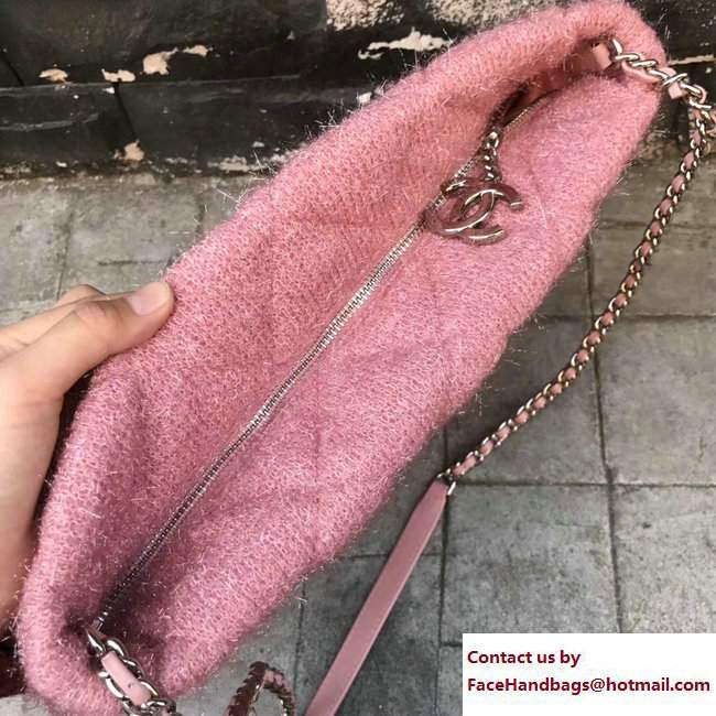 Chanel Knit Pluto Glitter Large Shopping Bag A91989 Pink 2017