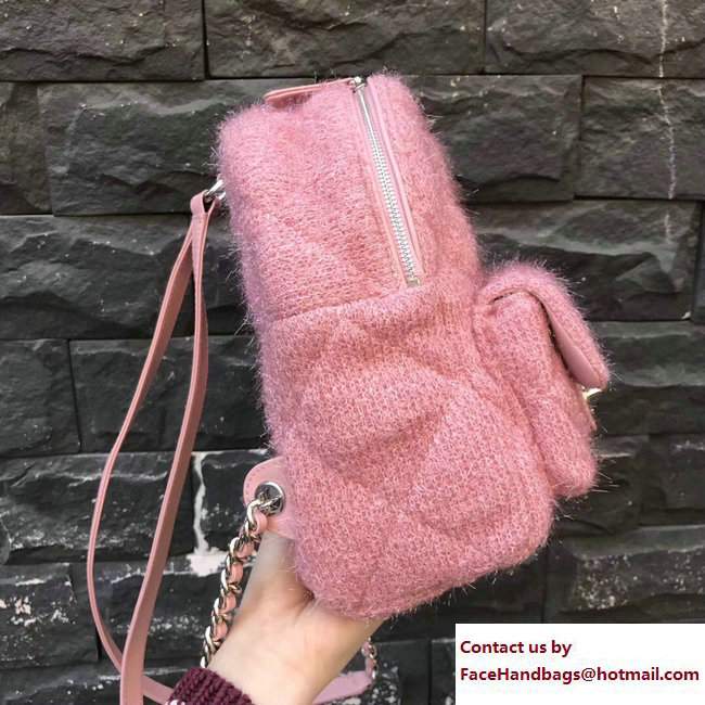 Chanel Knit Pluto Glitter Mini Backpack Bag Pink 2017 - Click Image to Close