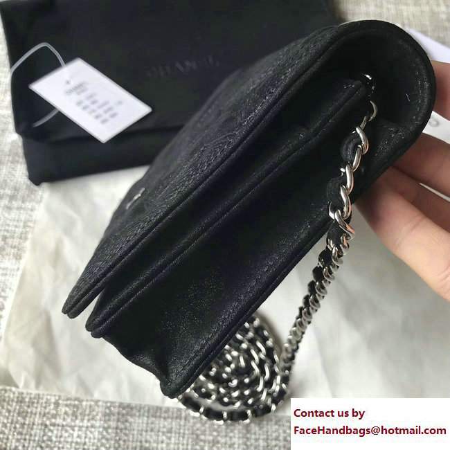 Chanel Metallic Star Embossed Wallet On Chain WOC Bag Black 2017 - Click Image to Close