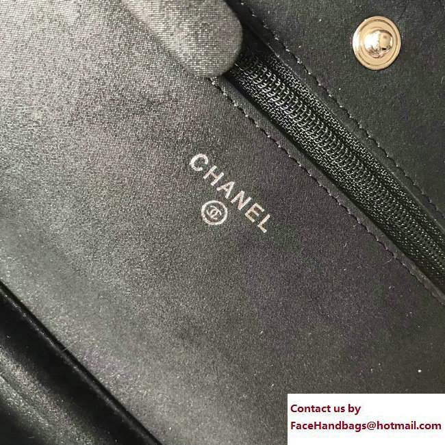 Chanel Metallic Star Embossed Wallet On Chain WOC Bag Black 2017