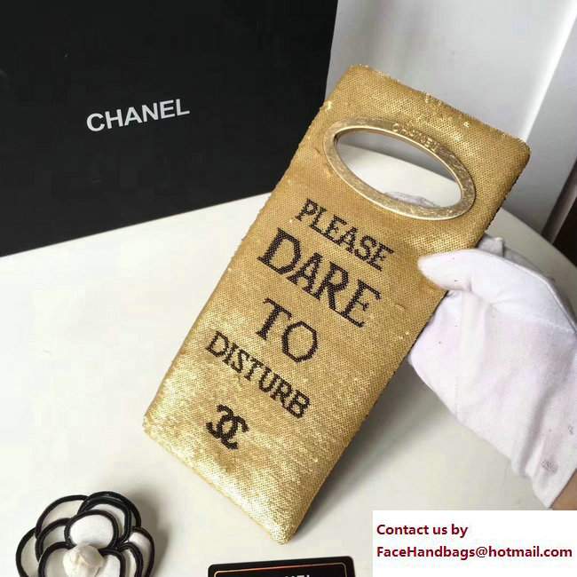 Chanel Sequins Clutch Bag A98677 PLEASE DARE TO DISTURB 2017