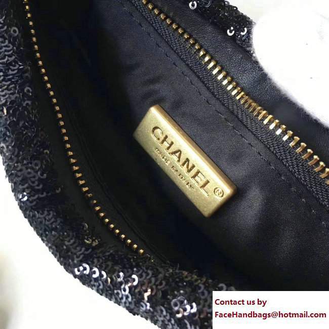 Chanel Sequins Clutch Bag A98677 PLEASE DO NOT DISTURB 2017
