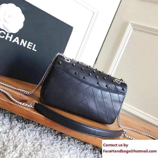 Chanel Stud Wars Mini Flap Bag A91954 Black 2017 - Click Image to Close