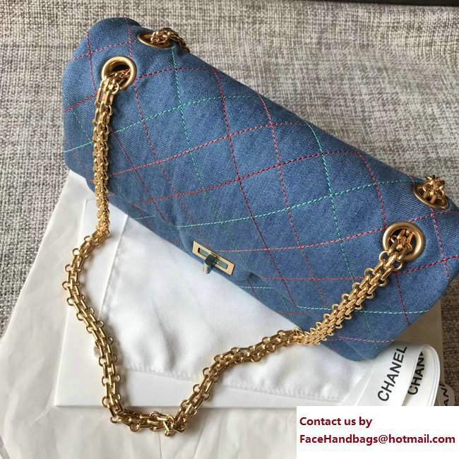 Chanel Thread Denim 2.55 Reissue Size 225 Flap Bag 2017 - Click Image to Close