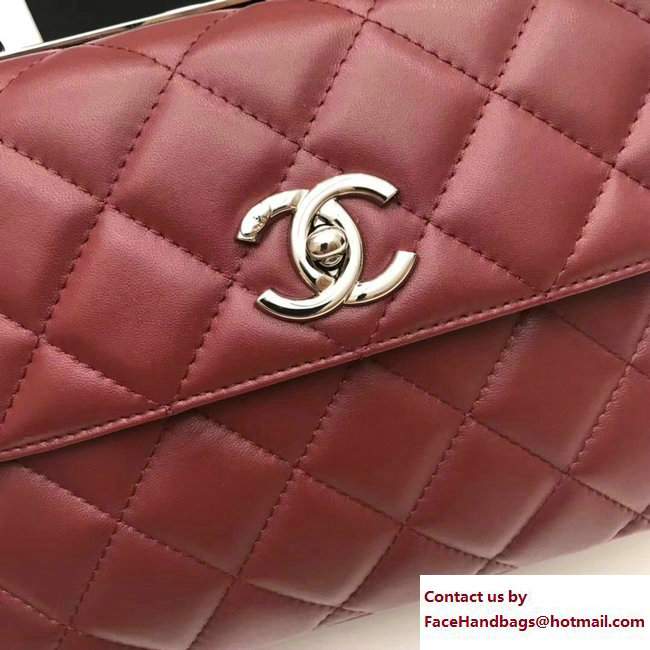 Chanel Trendy CC Small Flap Top Handle Bag A92236 Burgundy/Silver 2017