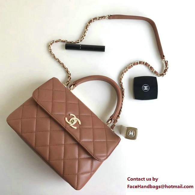 Chanel Trendy CC Small Flap Top Handle Bag A92236 Caramel/Gold 2017