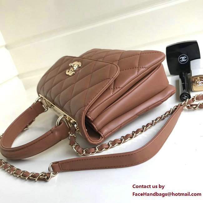 Chanel Trendy CC Small Flap Top Handle Bag A92236 Caramel/Gold 2017