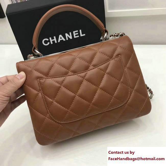 Chanel Trendy CC Small Flap Top Handle Bag A92236 Caramel/Silver 2017