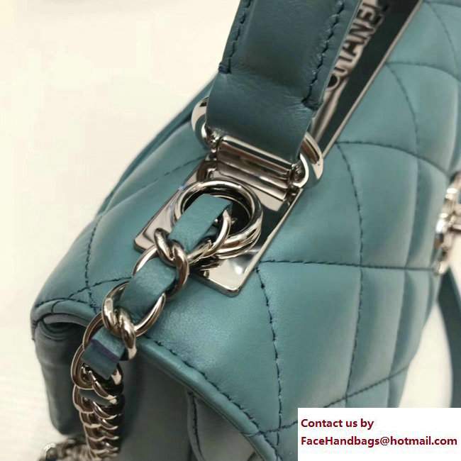 Chanel Trendy CC Small Flap Top Handle Bag A92236 Turquoise/Silver 2017