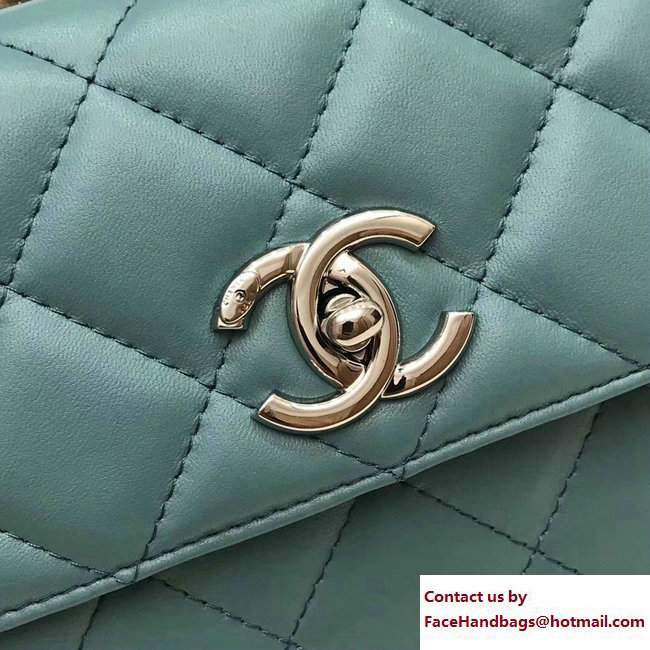 Chanel Trendy CC Small Flap Top Handle Bag A92236 Turquoise/Silver 2017