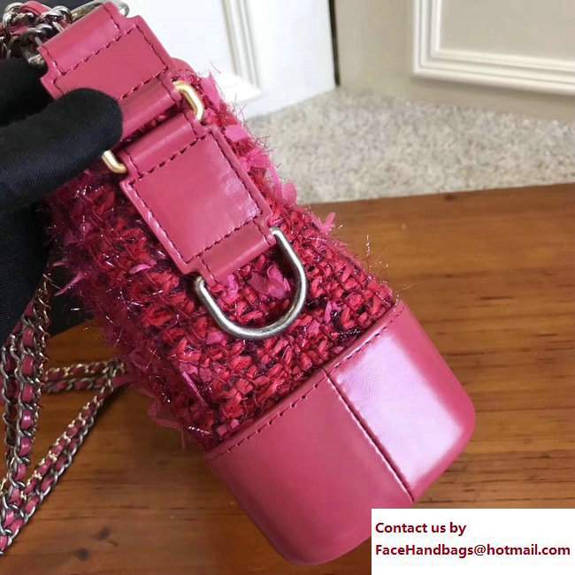 Chanel Tweed/Calfskin Gabrielle Small Hobo Bag A91810 Red 2017