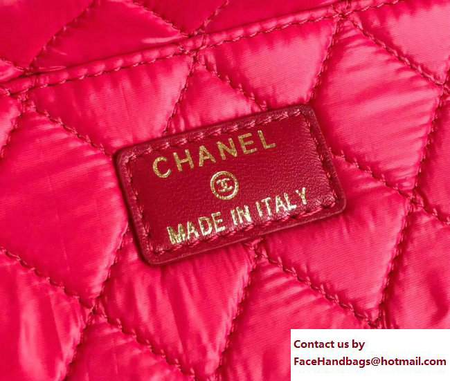 Chanel Tweed/Calfskin Vanity Case Pouch Bag A80913 Red 2017