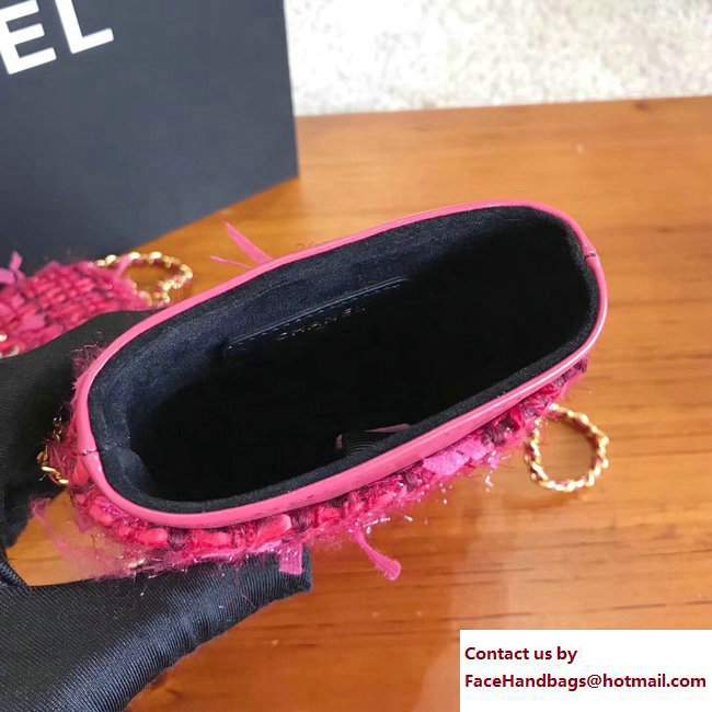 Chanel Tweed Phone Holder A94471 Red 2017